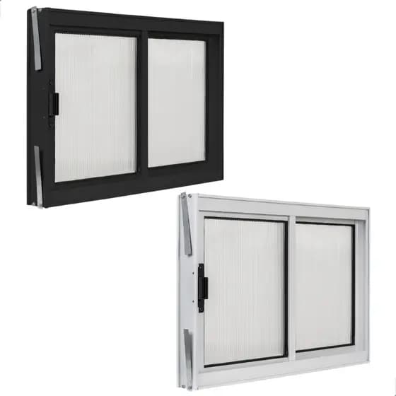 Janela 2 Folhas de Correr De Aluminio e Policarbonato Vitro Para Qualquer Ambiente Várias Medidas