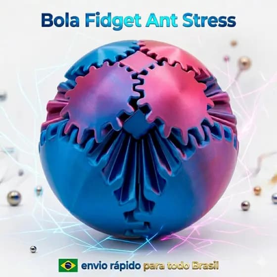 Brinquedo Esfera Engrenagem 10 cm 3D Anti Stress Ansiedade TDHA Autismo Sensorial