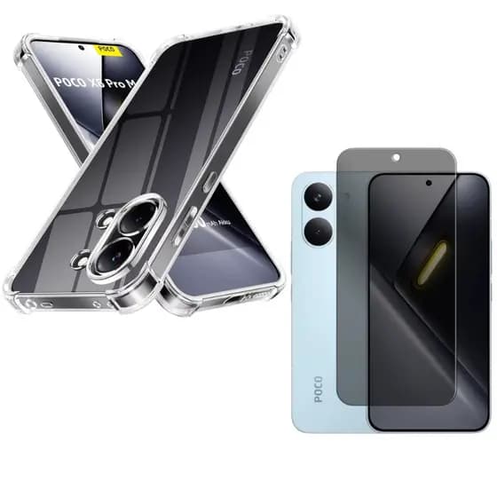 Capa capinha Anti Impacto + Película 3d 9d Priva Para Poco X8 Pro / X8 Pro Max