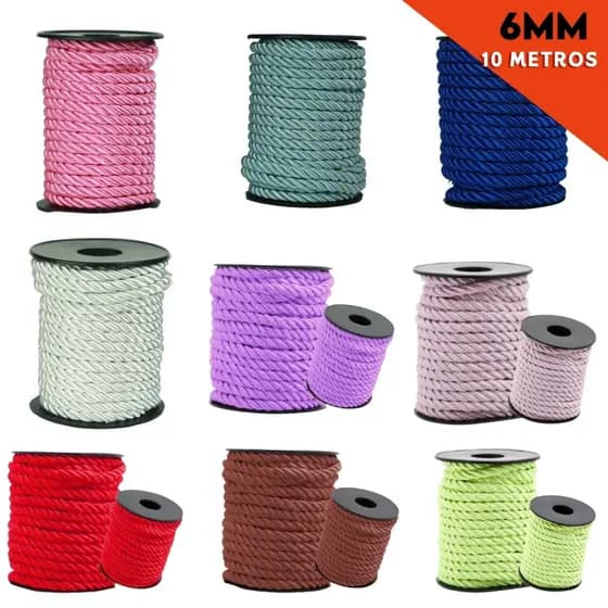 Cordão São Francisco 6mm 10 Metros Resistente Ideal Para Artesanato Laços Fantasias e Decoração - SH