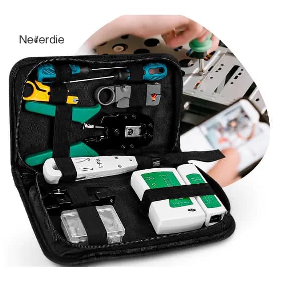 Kit Ferramentas Manutenção De Rede Lan Internet Testador De Cabos Rj45 Alicate Crimpar 3 Em1 Profissional-envio rapido