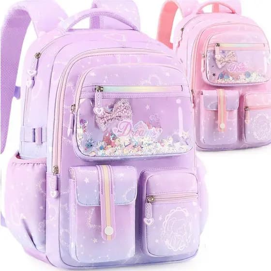 Mochila Infantil Feminina Juvenil Abertura 180° Grande Capacidade Leve e Reforçada Para Viagem e Passeio