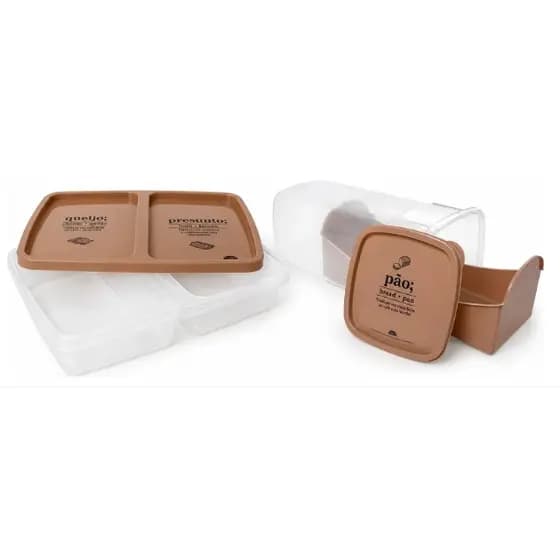 Kit Porta Pão De Forma + Porta Frios