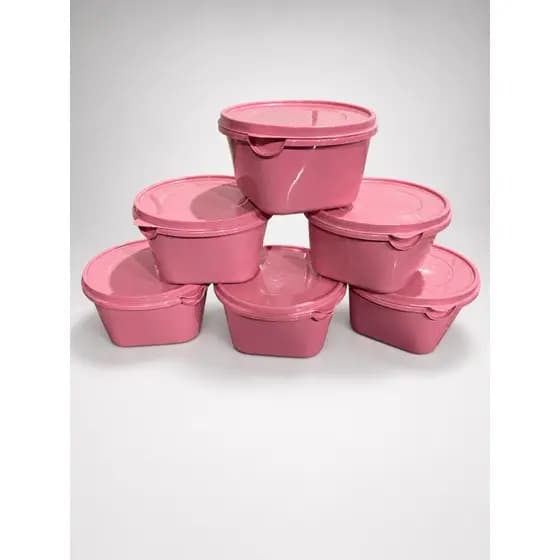 Jogo 6 Potes 700ml Oferta - Vasilha Plástica Colorida Para Alimentos
