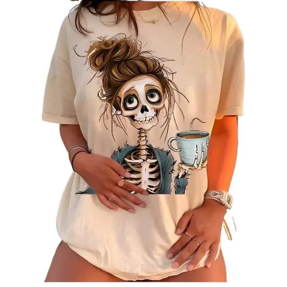 T-shirt Feminina Cansada Camiseta Estilosa Blusa Despojada Camisa Básico Premium Simples Original