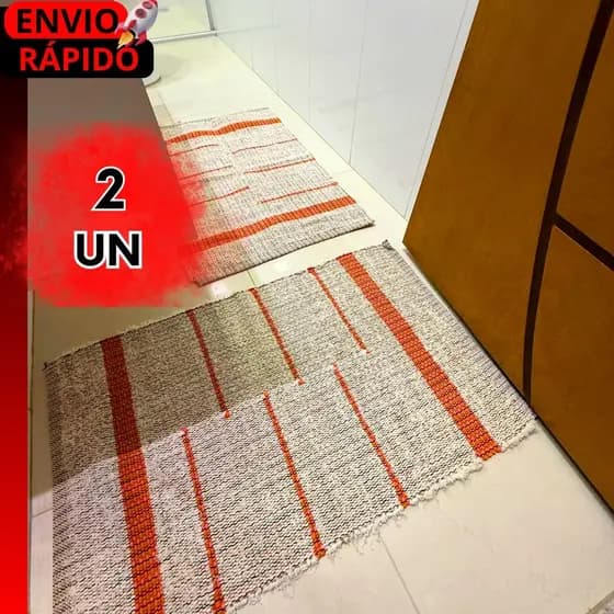 2 Peças Tapete Boho Rústico Premium| Para Sala, Quarto, Cozinha | Ideal para Lar e Presente Criativo
