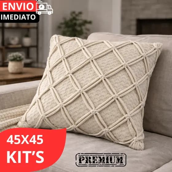 KIT CAPA DE ALMOFADA BOHO CLEAN CRUA – FEITAS À MÃO – PARA QUARTOS SALAS CAFETERIAS SALAS DE ESTUDOS