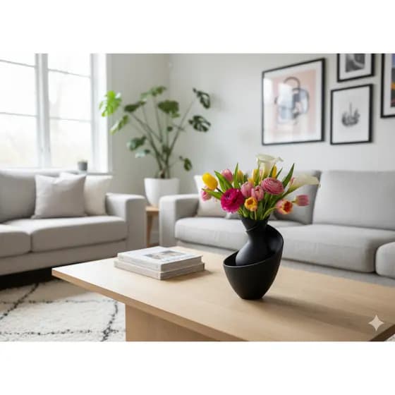 Vaso Decorativo Curvas Orgânicas Moderno Centro de Mesa 3D Vasos para Plantas Vaso Decoração de Sala