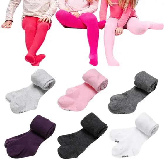 Meia Calça Infantil Fio 80 Grossa Do 0 Até 12 Anos Menino Menina Quentinhas Estilosas Lisas Coloridas