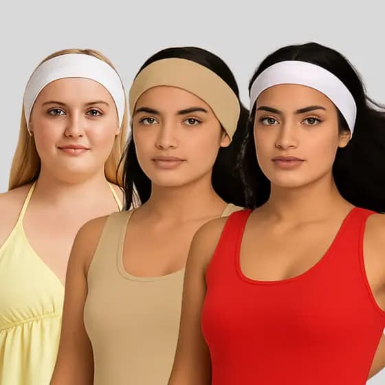 Kit 4 Faixas de Cabelo Elásticas Headband Tiara Confortável Moda Esporte Academia Yoga Corrida