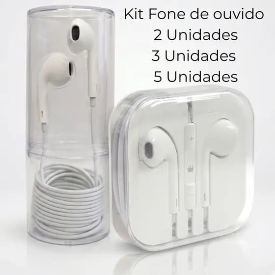 Fone De Ouvido Com Microfone e Controle Intra Auriculares Qualidade Premium Kit 2 3 ou 5 unidades