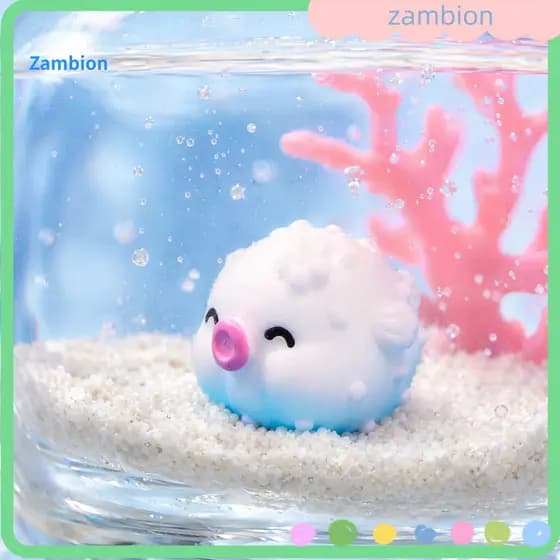 Waterproof Micro Landscape Decor Miniature Ornaments 2pcs Mini Pufferfish Resin Figurines Cute Small Statues for Garden