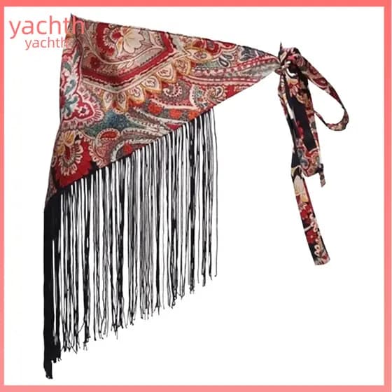Waist Sash Belt Fashion for Dresses Boho Long Skinny Scarf for Women – Retro Floral Tassel Tie Stylish Accessory for J