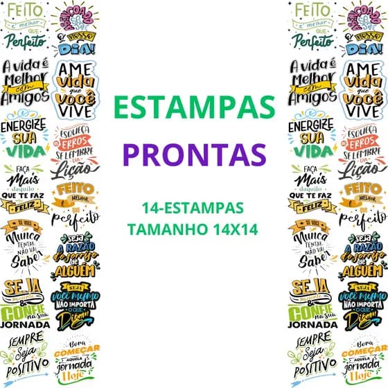 DTF Impressão Com Estampas Prontas Para Camisetas e Tecidos Desenhos Frases 14 Estampas 14x16 Promoção