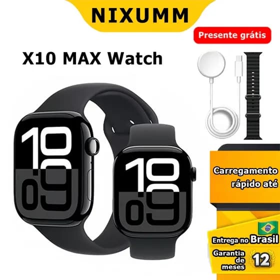 【Cinta de relógio grátis】2025 Novo Smartwatch Watch X Serie 10 Tela Amoled Masculino Feminino Lançamento