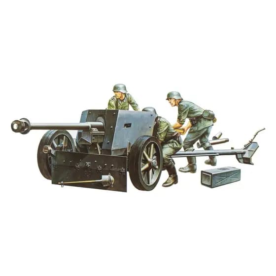 Tamiya 135 Série de miniaturas militares No47 Exército alemão Anti-Tank Gun Plástico Modelo 35047