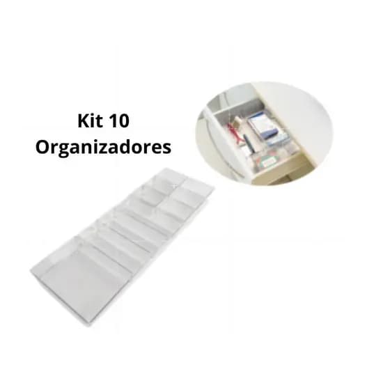 Kit 10 Organizador Acrílico Cristal Multiuso Modular - Plastutti