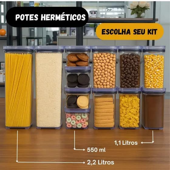 Escolha Seu Potes Herméticos para Mantimentos de Cozinha Alimentos Armário Acrílico Plástico New