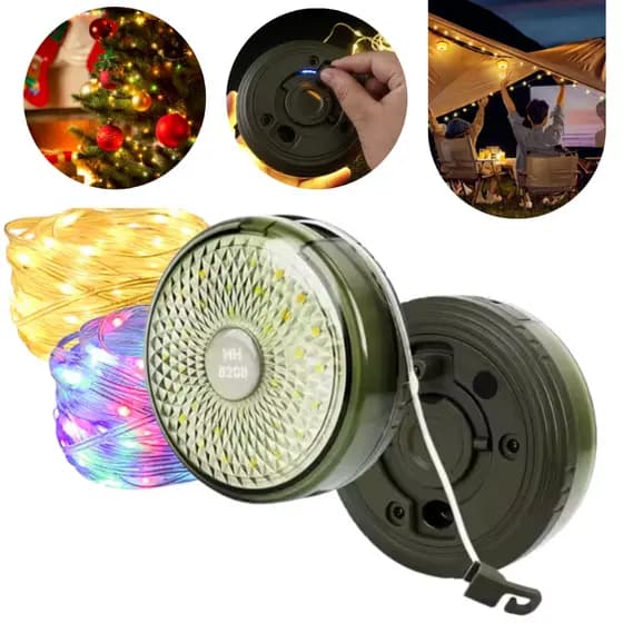 Luz De Corda Acampamento Camping Solar Barraca Pesca Pisca 10M USB Portátil Recarregável Power Bank