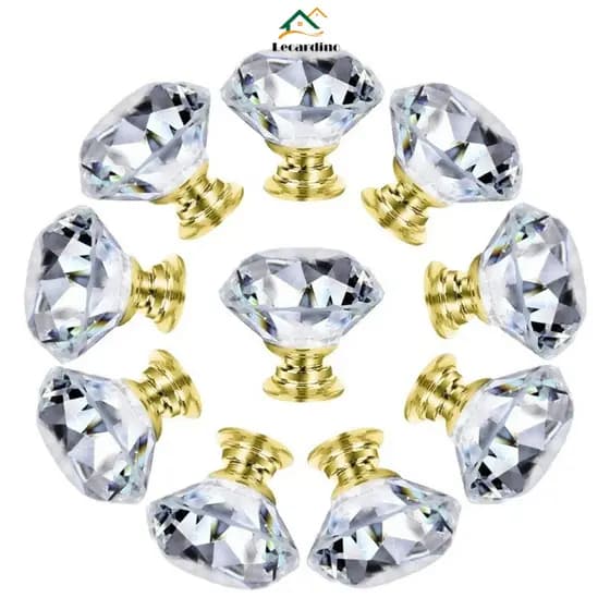Uiu 10\16Pcs Maçanetas De Cristal Acrílico Gaveta Puxador Maçaneta De Porta Diamante Cabine