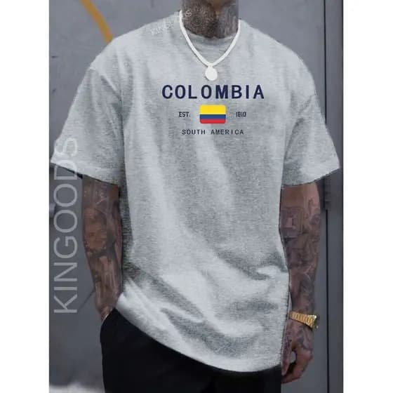 Camiseta Adulto Masculina Modelo Torcedor COLOMBIA Camisa 100% algodão Qualidade Premium adulto e infantil juvenil blusa