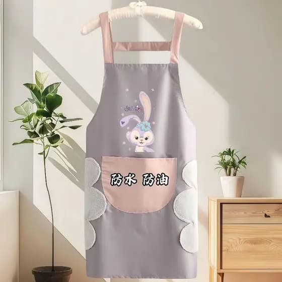 Avental doméstico impermeável, à prova de óleo, apagável, elegante, roupa de trabalho para cozinha, avental de jantar fo