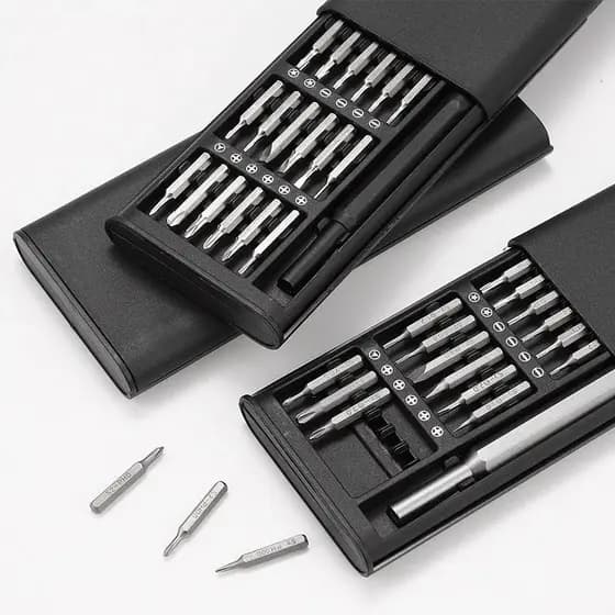 Kit Jogo Ferramenta Chave Magnética Precisão 24 Peças Pequenos Reparos Celular PC Notebook Óculos
