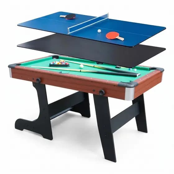 Mesa Multijogos 3 Em 1 Dobravel Sinuca Bilhar Ping Pong e Mesa de Jantar Area Gourmet Completa