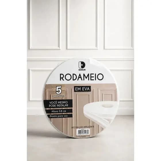 RODAMEIO EM EVA BRANCO AUTOADESIVO 3,8CM X 5M X 10MM FLEXÍVEL PARA PAREDE DECORATIVO PREMIUM AUTOCO