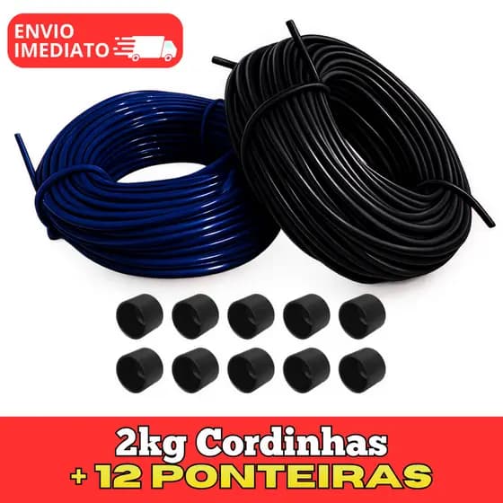 Kit 2kg Fio De Enrolar Cadeira + 12 Ponteiras Pés Cordinha Cadeira Espaguete Pvc Trançar Cadeiras