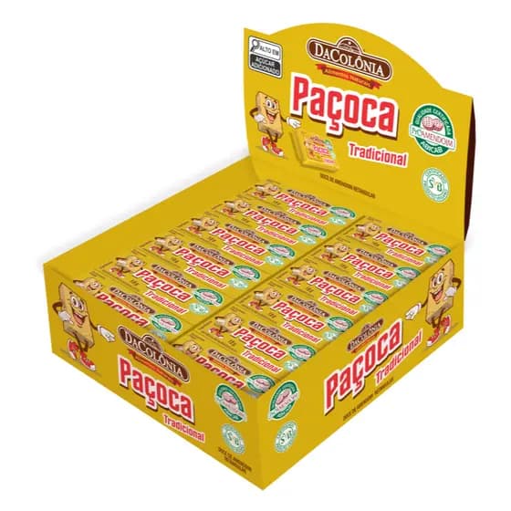 Pacoca Retangular Tradicional Display DaColônia (24un De 18gr)