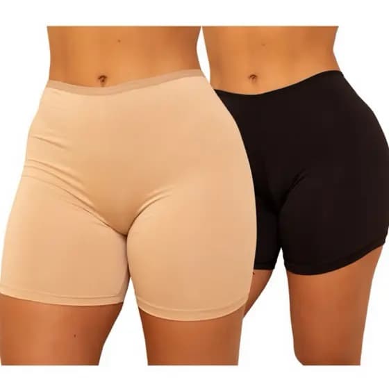Short Anágua Feminino | Segunda Pele Lisa | Roupas Íntimas Confortáveis | Disfarça Transparência