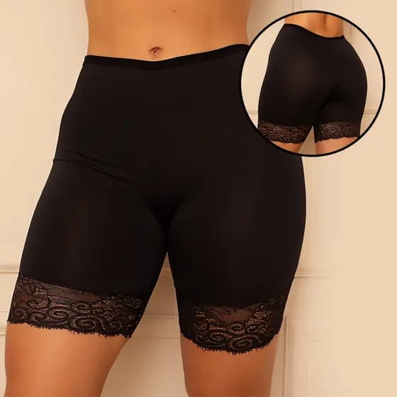 Short Segunda Pele com Renda | Anágua Feminina Lisa | Disfarça Transparência | Por Baixo da Roupa