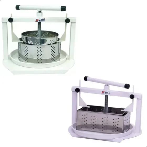 Prensa de Queijo Retangular/Redonda Formas 500G E 1KG Inox Coalho Caseiro Perfeito