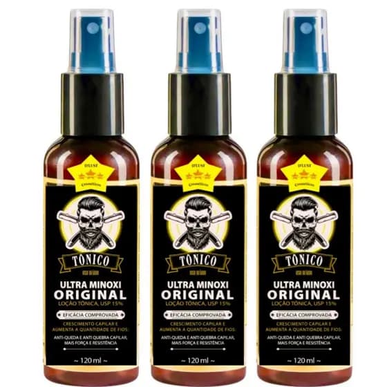 3x Pro Barber Ultra Tonico Capilar, Cabelo e Barba 120ml