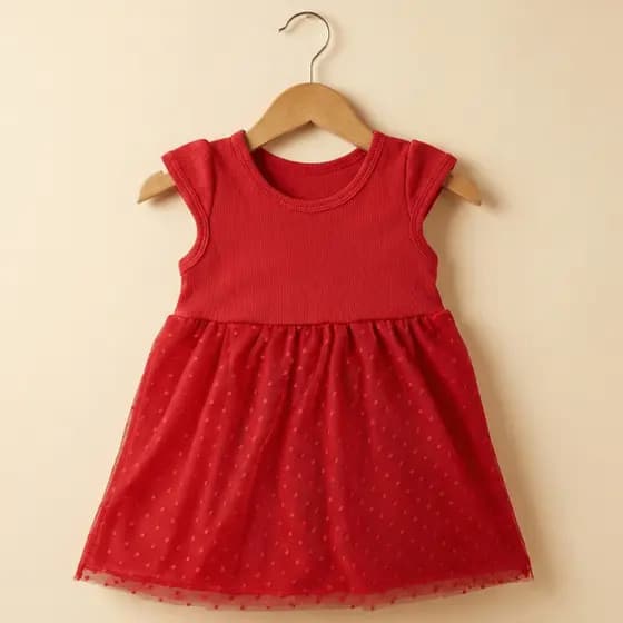 Vestido Vermelho Fresco Elegante Festa 0-3 Anos Menina