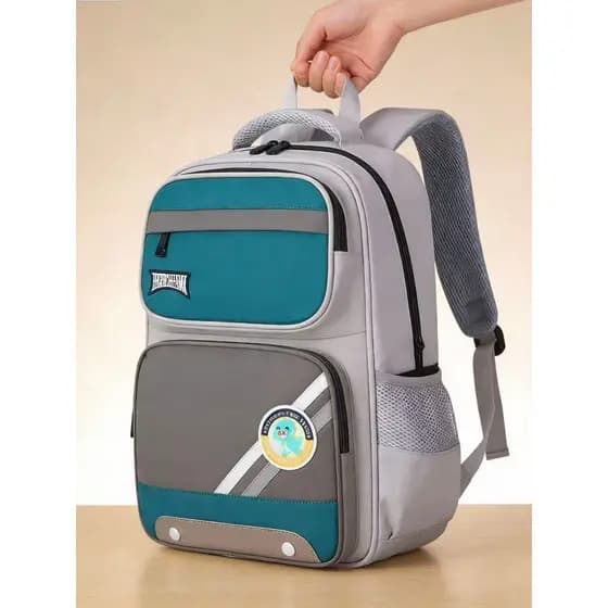 Mochila Escolar Colorida Menina Menino De Grande Capacidade Leve Refletora E Impermeável Blocos De Cor 6803 TM