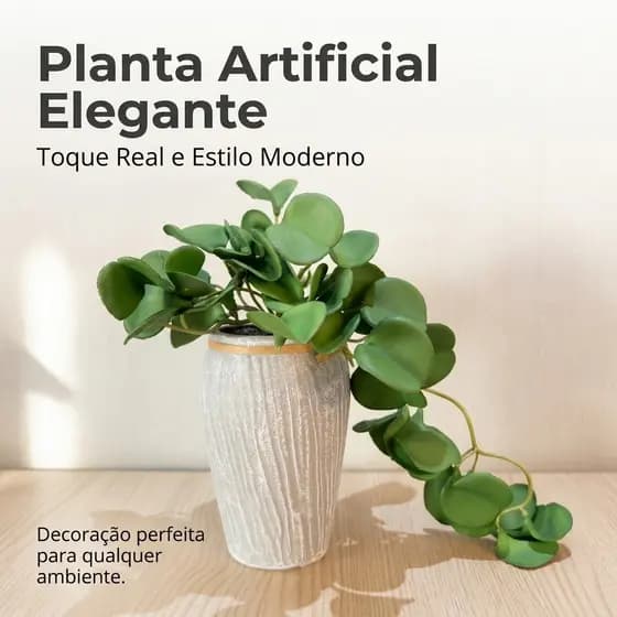 Enfeite Planta Artificial Pendente Vaso Decorativo 20cm