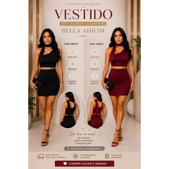 Conjunto Feminino Moda 2026 Cropped Gola com amarraçao