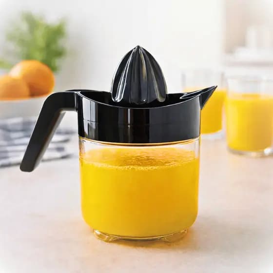 Espremedor de Fruta Laranja Limão Jarra de Suco Manual 600ml Plástico