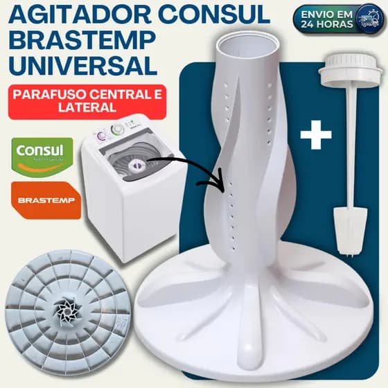 AGITADOR BRASTEMP ATIVE CONSUL FACILITE E MARÉ W10754807 EIXO MINI TIRA MANCHAS ÁGUA QUENTE FLORAL