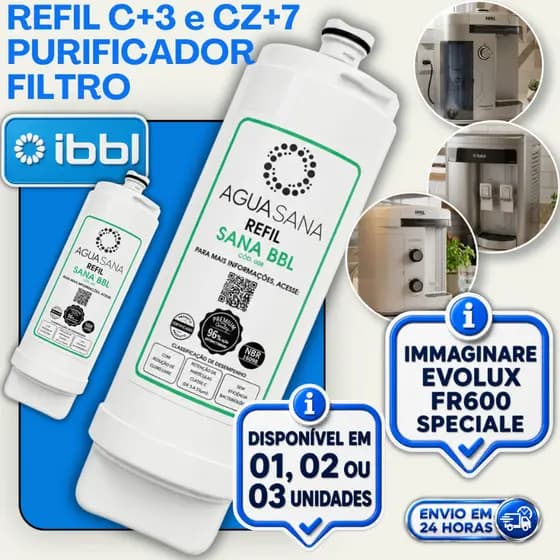 REFIL FILTRO IBBL C+3 C+5 PURIFICADOR AGUA FR600 IMMAGINARE EVOLUX DUE MAX SPECIALE COMPATIVEL