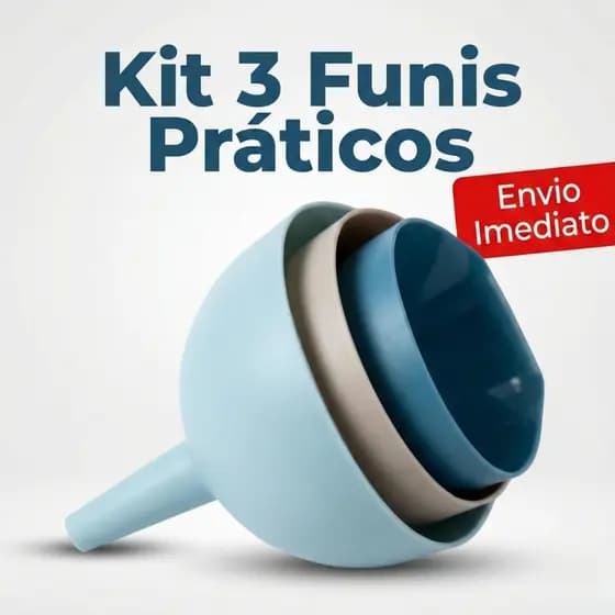 Funil Plástico Cozinha Conjunto 3 Unidades Multiuso com Suporte Kit Funil Cozinha Líquidos Sortido
