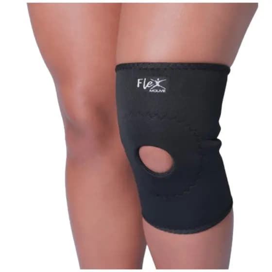 Joelheira Neoprene Compressão Reforçada Patela Aberta Esportiva Treino Reforço