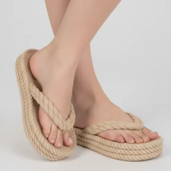 Chinelo Feminino Nuvem Tamanco Trançado Plataforma Confortável