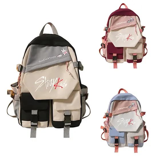 Mochila Stray Kids Mochila Escolar Doce Estudante Para Meninos Meninas Mochila