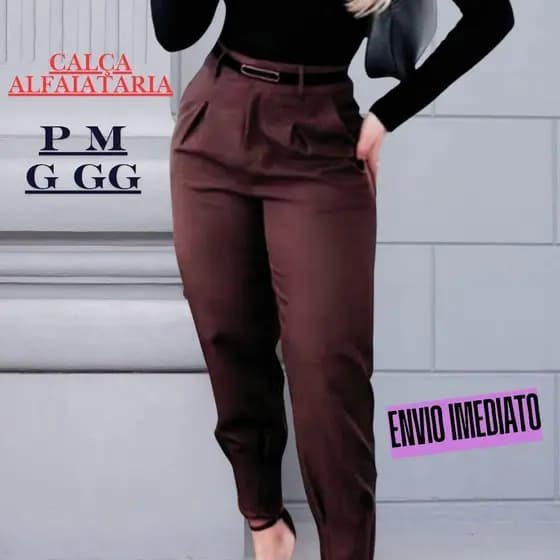 Calça alfaiataria modelo cenoura, ideal para quem busca elegância e conforto em um só look