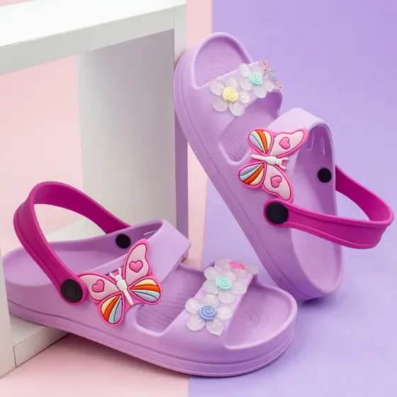 Sandália Papete Babuche Infantil Feminina Casual Dia a Dia Ajustável Dia a Dia Casual Promoção