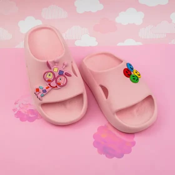 Chinelo Nuvem Infantil Slide Unissex Macio Leve Confortável Antiderrapante Estampa Girafa Praia