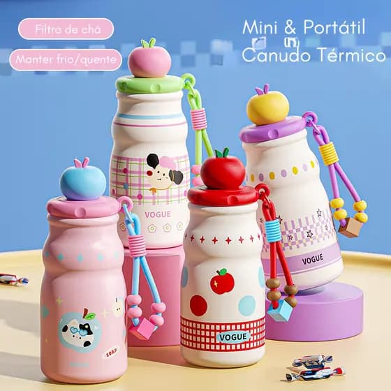 Copo Térmico Infantil 500ml em Aço Inoxidável de Grau Médico com Tampa - Mantém Bebidas Quentes e Frias